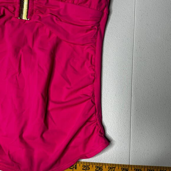 Spanx Paradise Pink Halter Tankini Top Swim - 10 - Picture 3 of 9